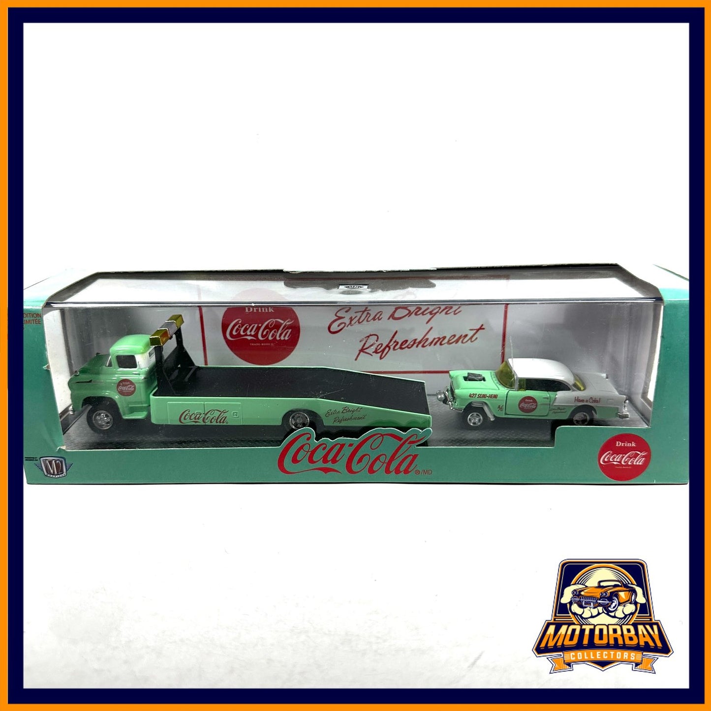 M2 1/64 Auto Hauler Coca Cola 1958 Chevrolet Spartan & 1955 Chevrolet Bel Air