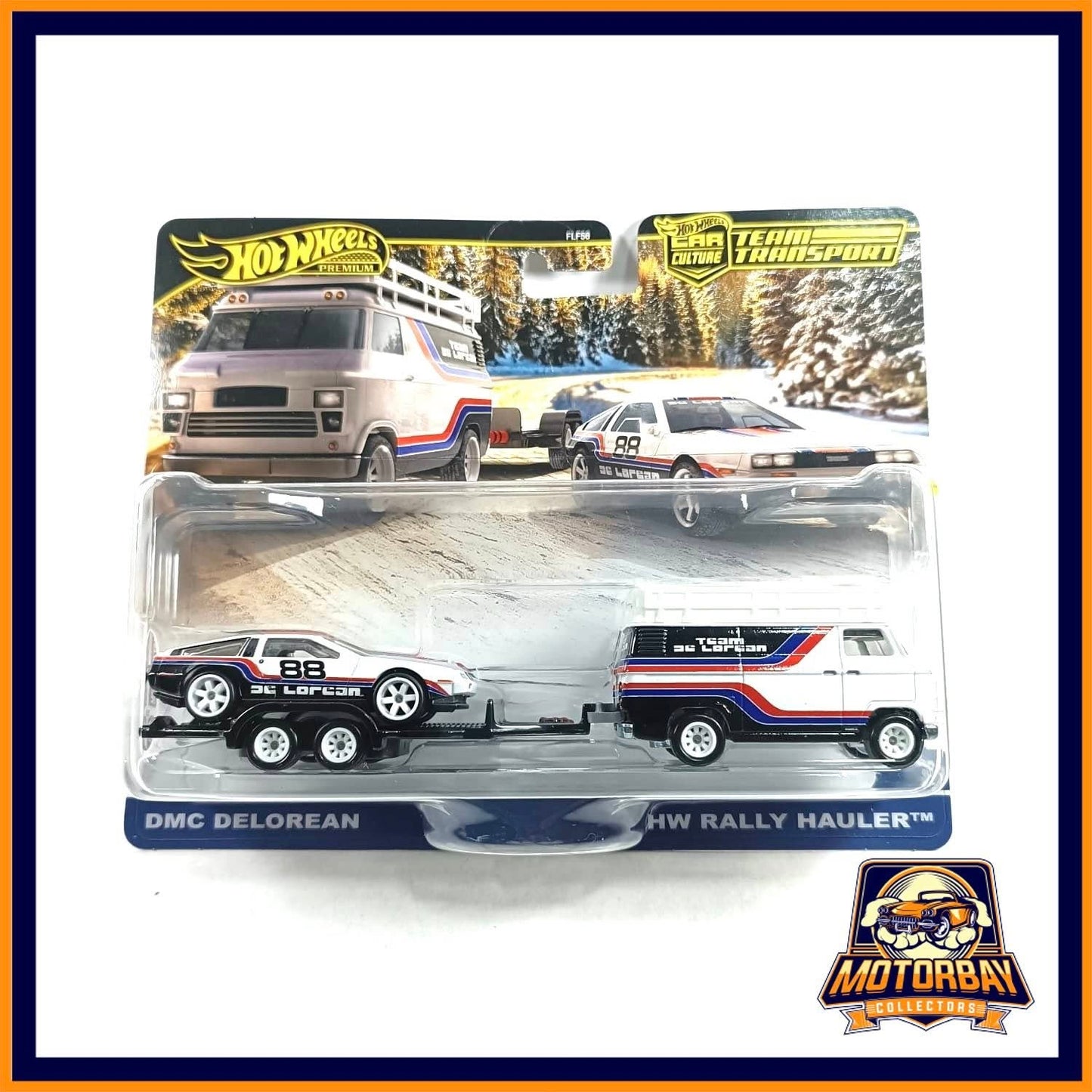Hot Wheels 1/64 Team Transport DMC Delorean & HW Rally Hauler