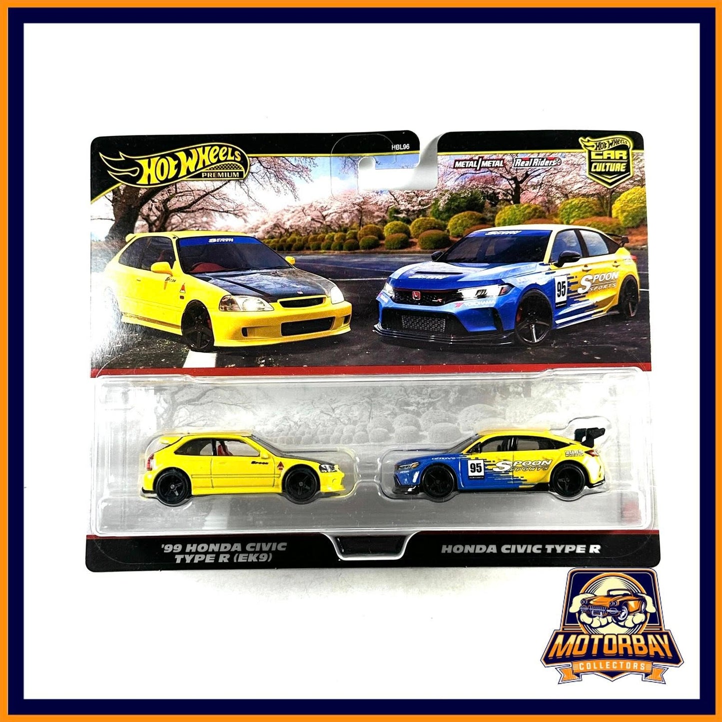 Hot Wheels 1/64 Duopack 99 Honda Civic & Honda Civic Type R