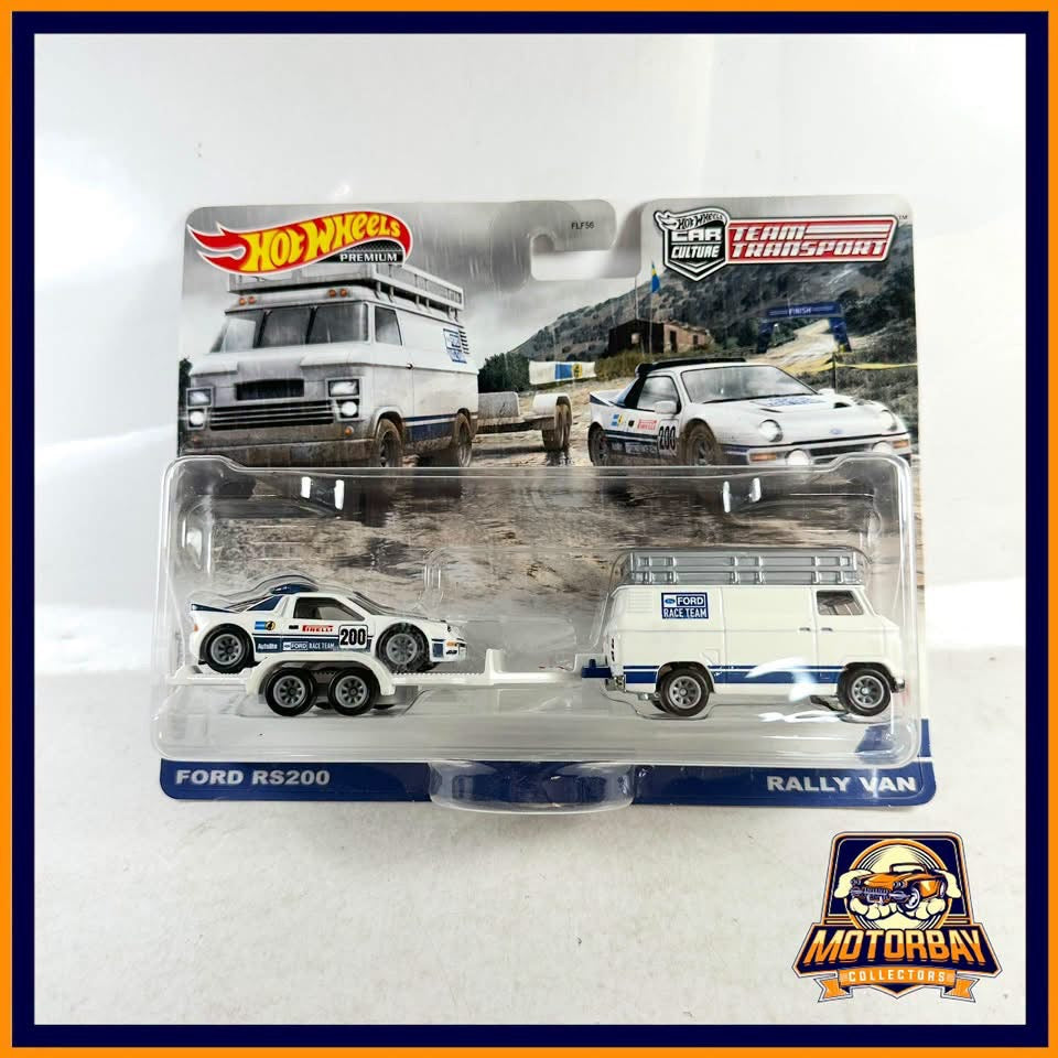 Hot wheels 1/64 premium team transport ford rs200