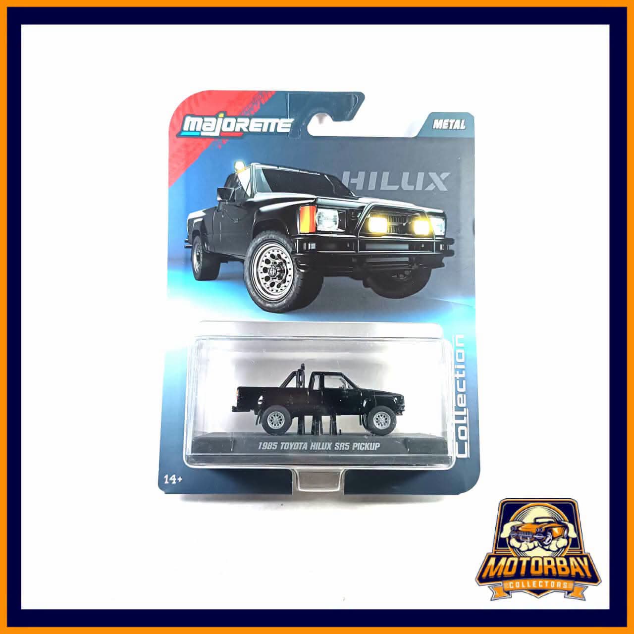 Majorette 1/64 1985 Toyota Hilux SR5 Pickup negra