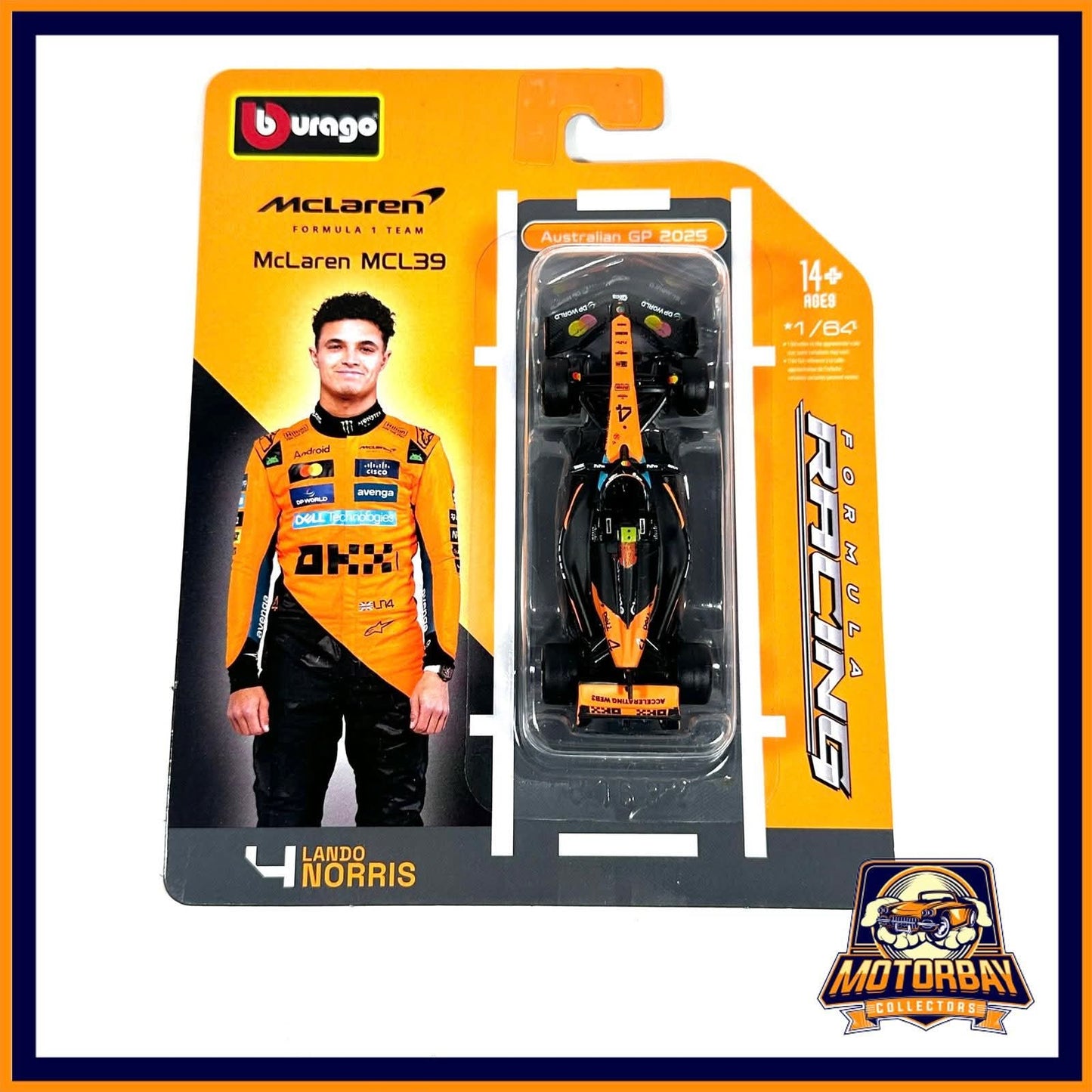 Burago 1/64 Lando Norris Mclaren MCL39 Formula 1 Team