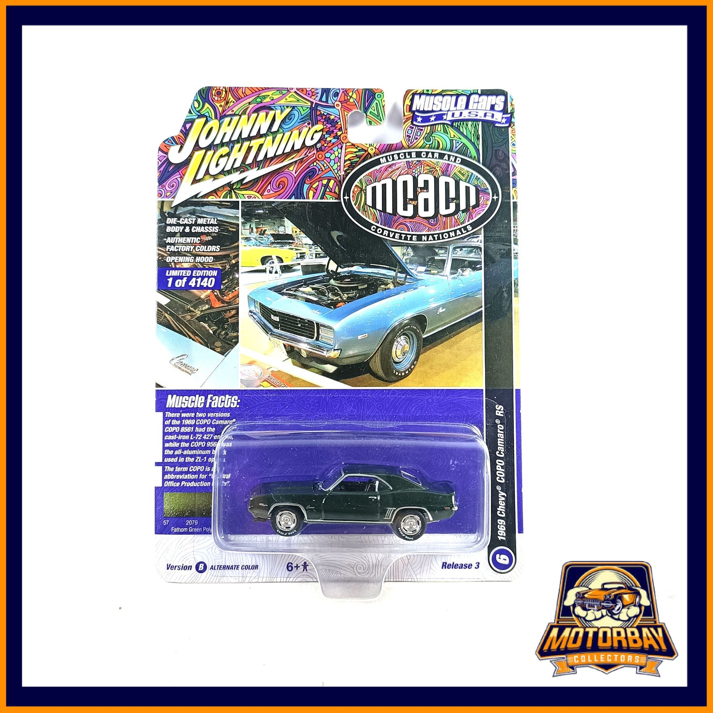 Johnny Lightning 1/64 1969 Chevy COPO Camaro RS