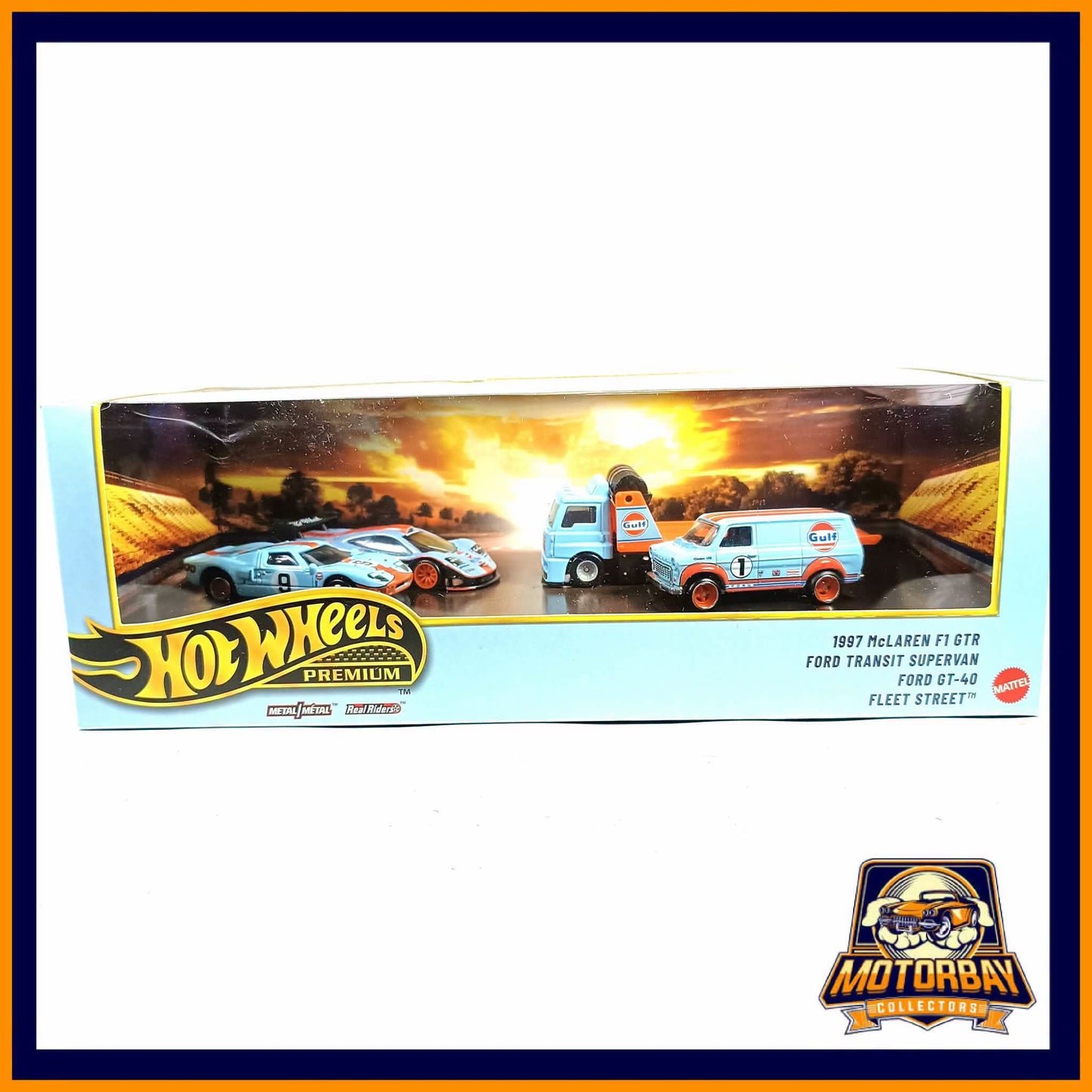 Hot Wheels 1/64 Set 1997 Mclaren F1 GTR & Ford Transit Supervan & Ford GT-40 & Fleet Street