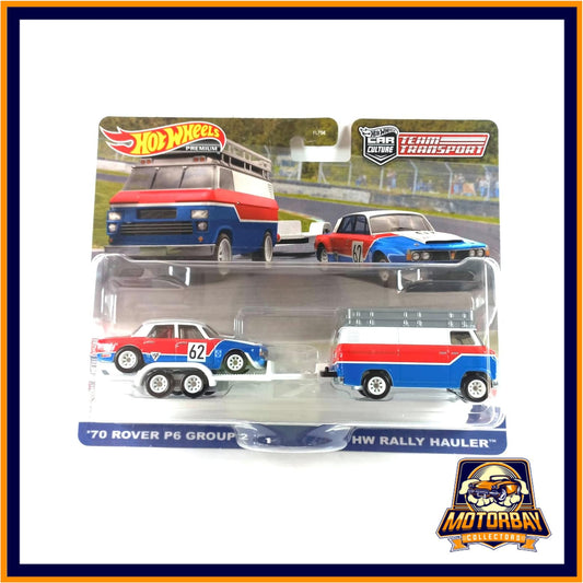 Hot Wheels 1/64 Team Transport 70 Rover P6 & HW Rally Hauler