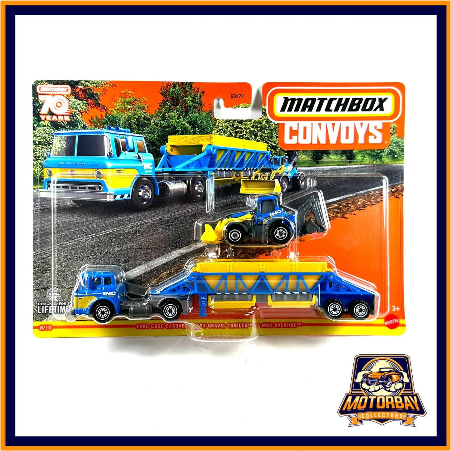 Matchbox 1/64 Ford C900 Cabover & MBX Gravel Trailer