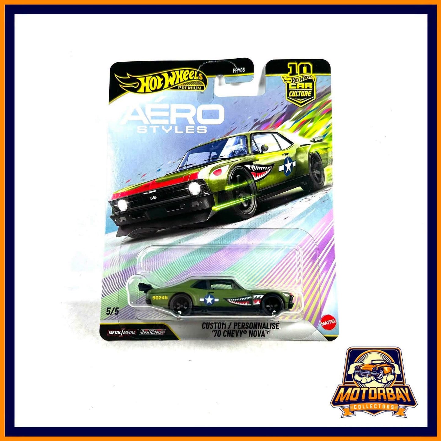 Hot Wheels premium 1/64 Aero Styles 70 Chevy nova custom