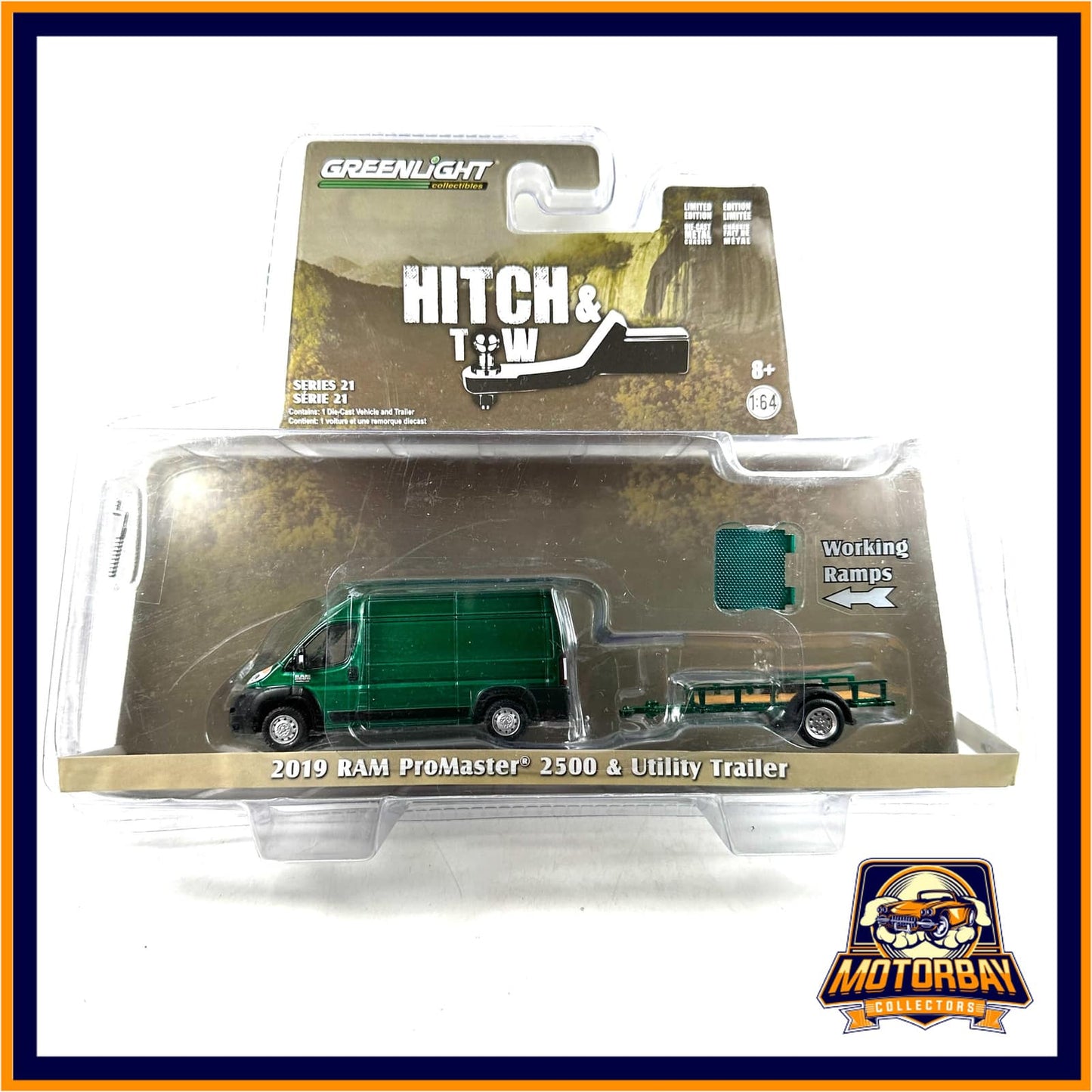 Greenlight 1/64 2019 Ram Promaster 2500 & Utility Trailer