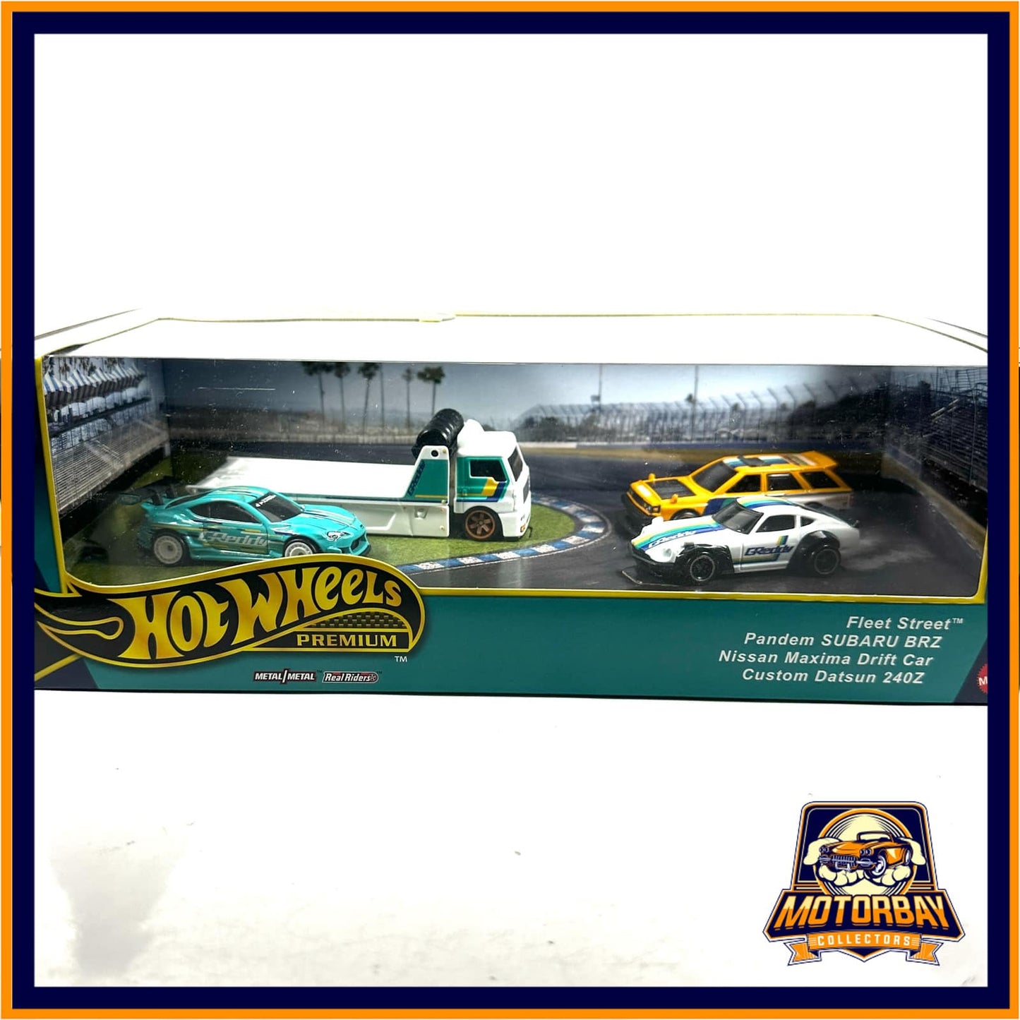 Hot Wheels 1/64 Diorama Fleet Street & Pandem Subaru & Nissan Maxima & Custom Datsun