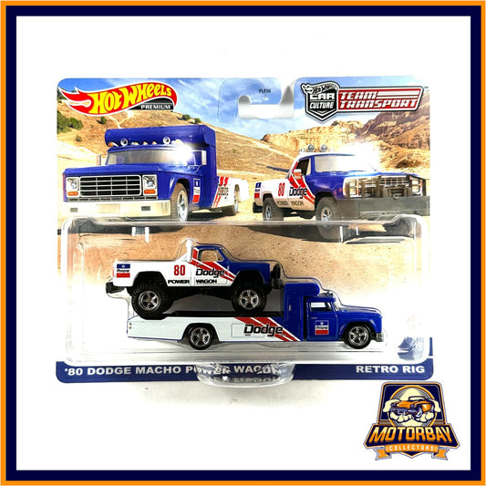 Hot Wheels 1/64 80 Dodge Macho Power Wagon & Retro Rig