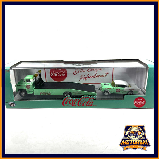 M2 1/64 Auto Hauler Coca Cola 1958 Chevrolet Spartan & 1955 Chevrolet Bel Air