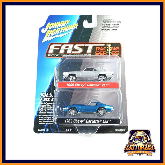 Johnny Lightning 1/64 1969 Chevy Camaro & 1969 Chevy Corvette