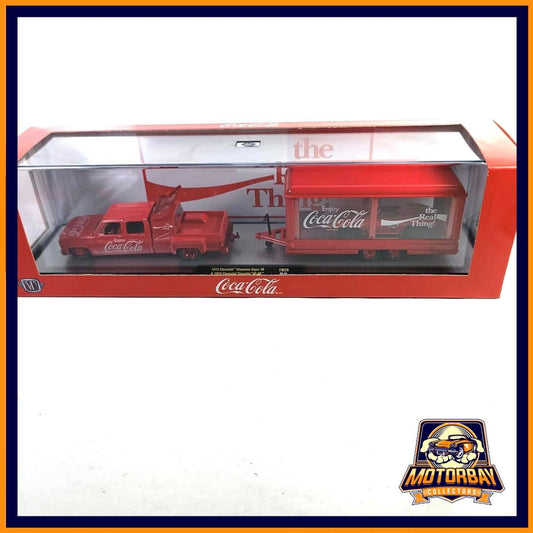 M2 1/64 Auto Hauler Coca Cola 1973 Chevrolet Cheyenne & 1959 Chevrolet Corvette