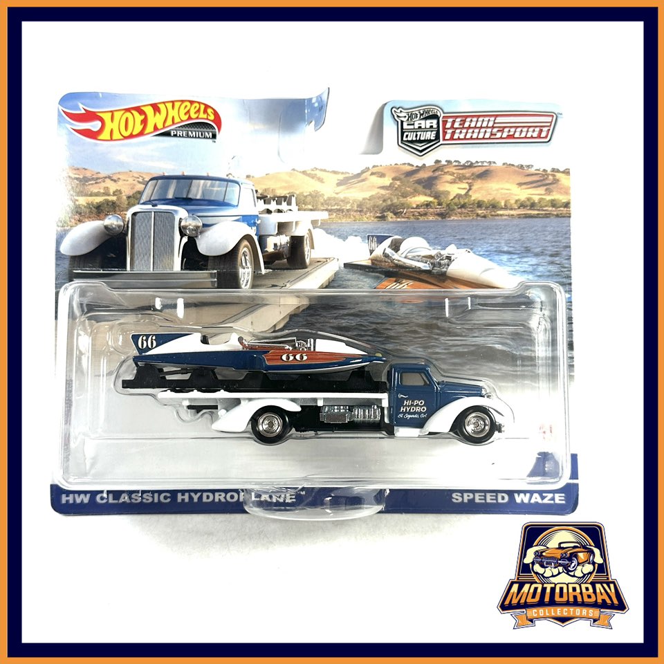 Hot Wheels 1/64 Team Transport Hw Classic Hydroplane & Speed Waze