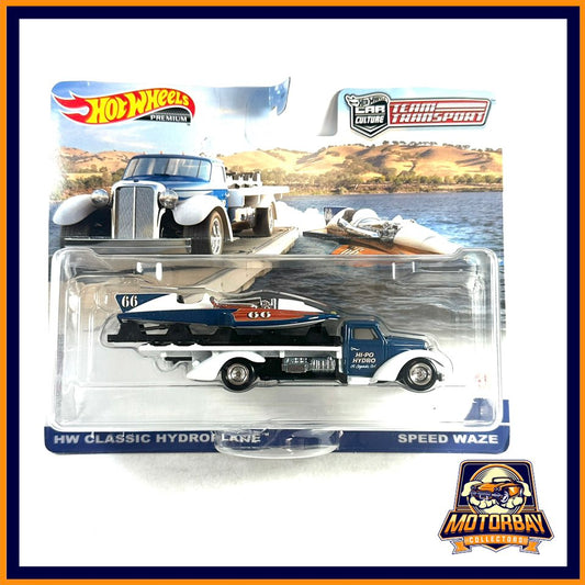 Hot Wheels 1/64 Team Transport Hw Classic Hydroplane & Speed Waze