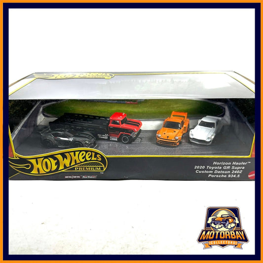 Hot Wheels 1/64 Diorama  2020 Toyota Supra & Custom Datsun 240Z & Porsche 934 & Horizon Hauler