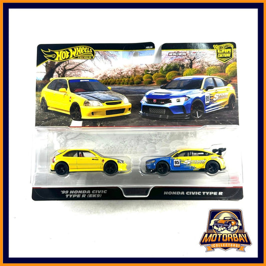 Hot Wheels 1/64 Duopack 99 Honda Civic & Honda Civic Type R