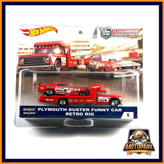 Hot Wheels 1/64 Team Transport Plymouth Duster Funny Car & Retro Rig