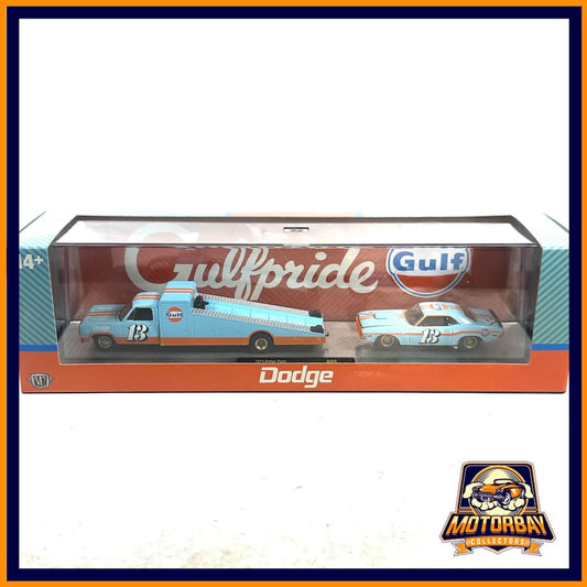 M2 auto hauler 1/64 dodge challenger set gulf