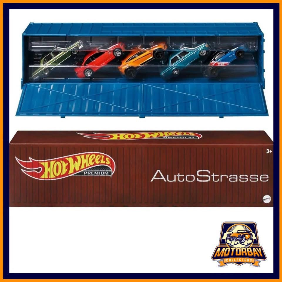 Hot wheels premium 1/64 set contenedor autoStrasse