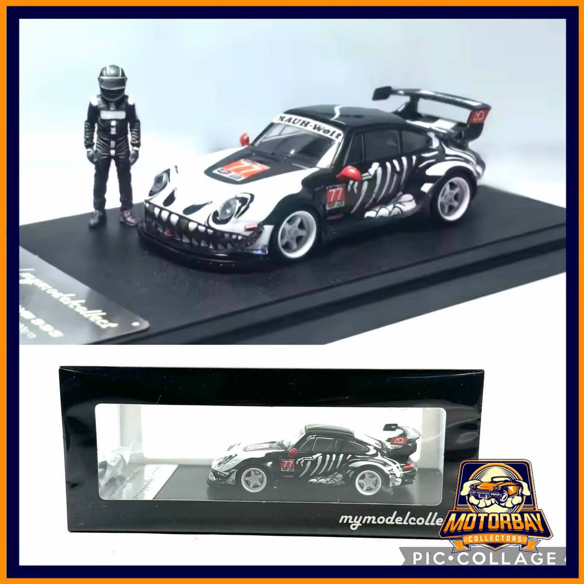 MymodelCollect 1/64 Porsche 993 RWB skeleton con figura