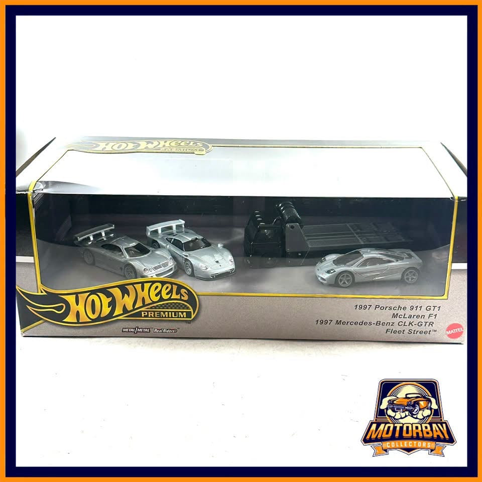 Hot Wheels premium diorama 1/64 Porsche / McLaren / Mercedes