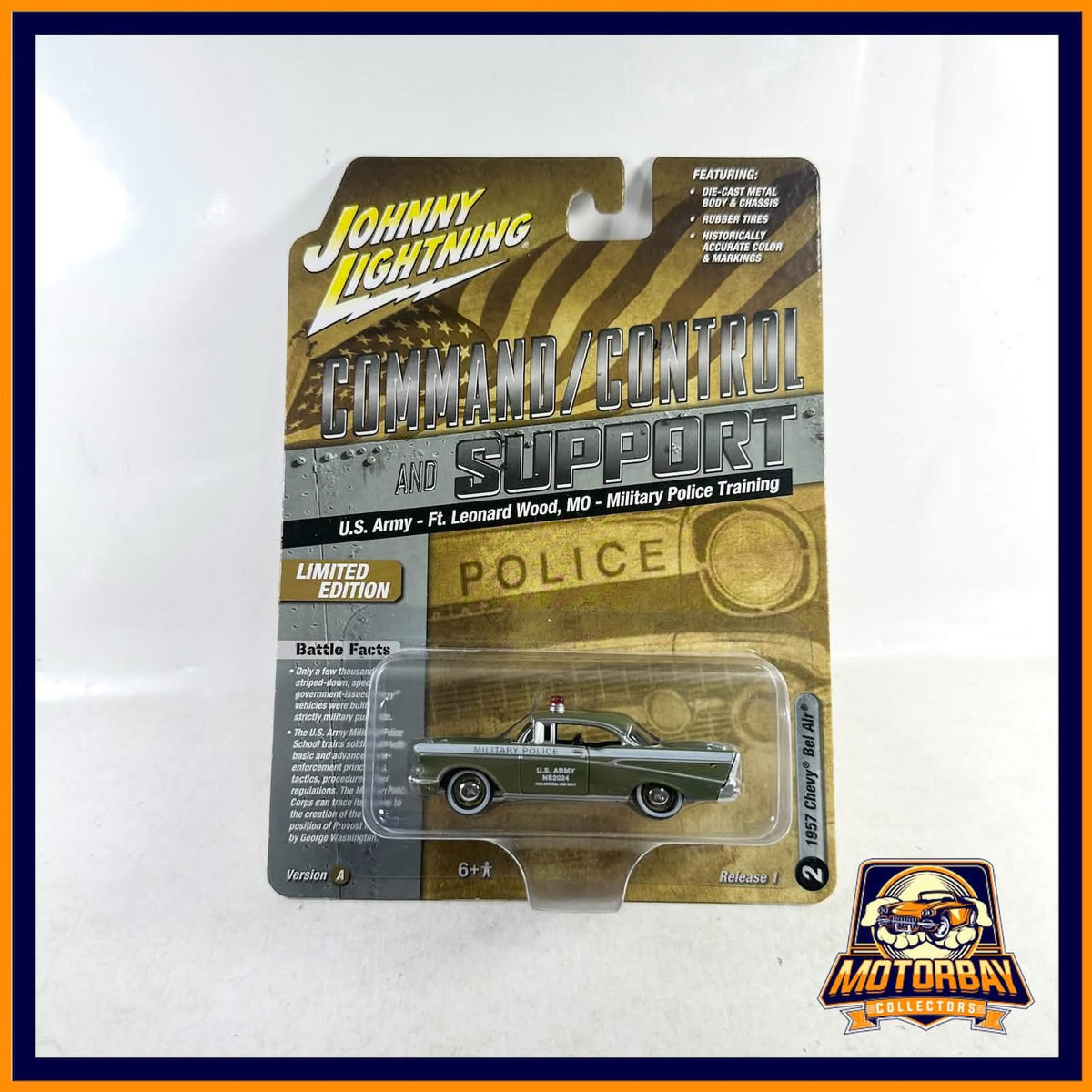 Johnny Lightning 1/64 1957 Chevy bel air policía