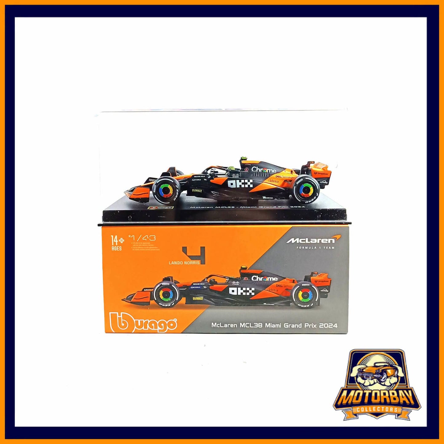 Burago 1/43 Mclaren MCL38 Miami Grand Prix 2024 - 4