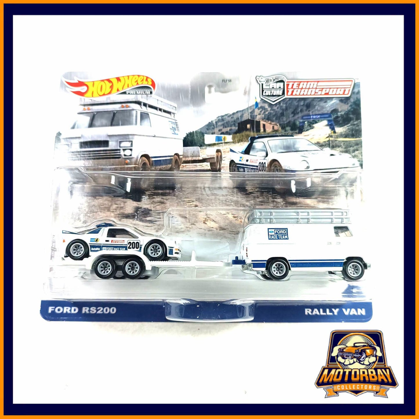 Hot Wheels 1/64 Ford RS200 & Rally Van