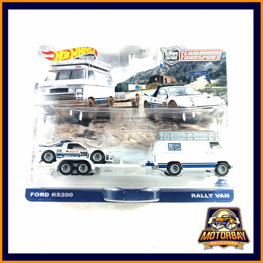 Hot Wheels 1/64 Ford RS200 & Rally Van