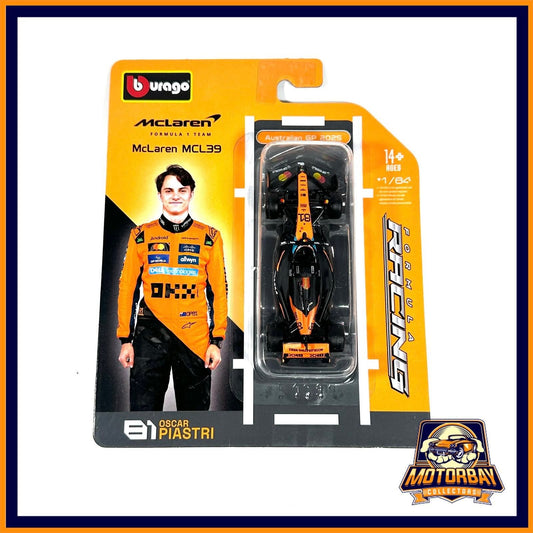 Burago 1/64 Oscar Piastri Mclaren MCL39 Formula 1 Team