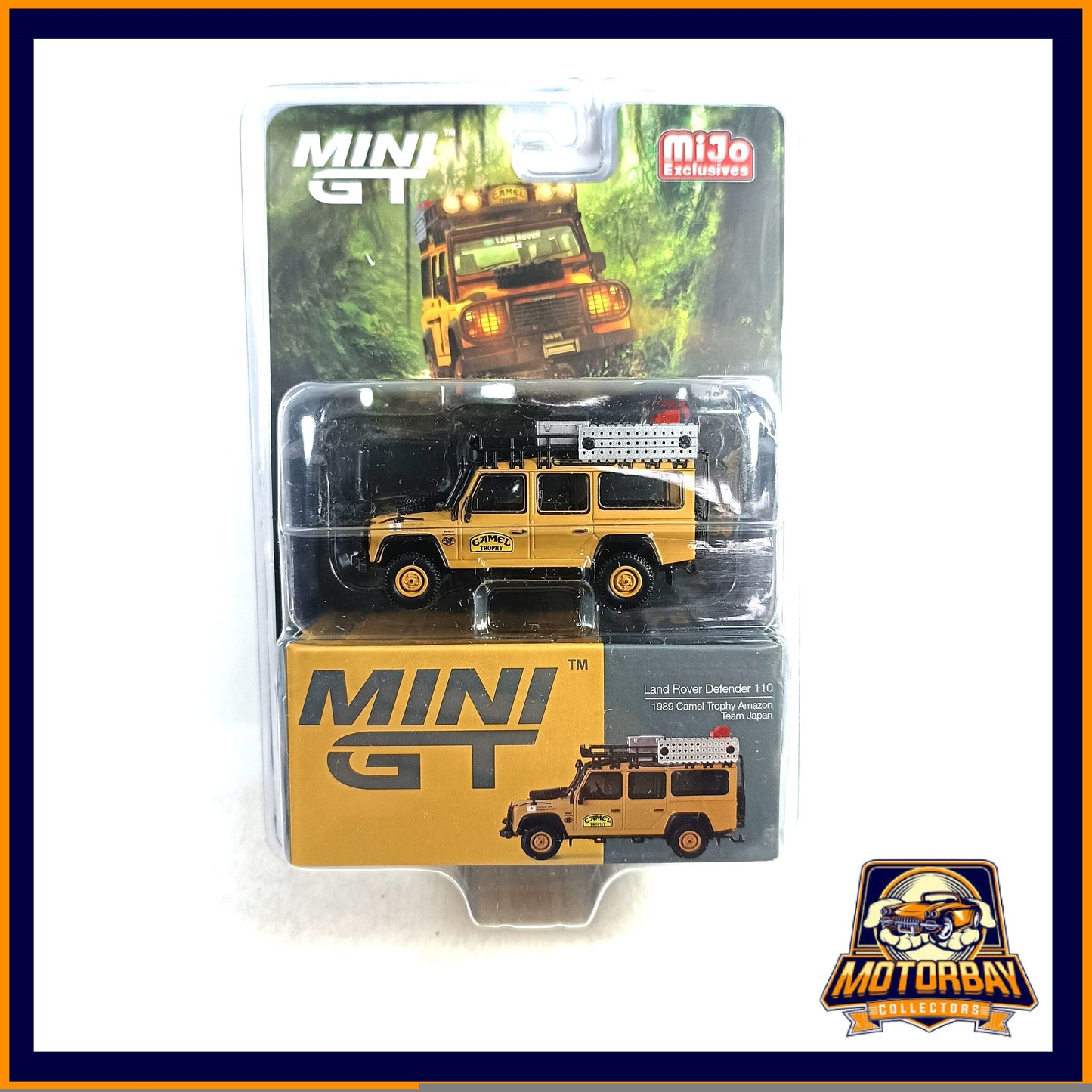 Mini GT 1/64 Land Rover Defender 110 1989 Trophy Amazon Team Japan