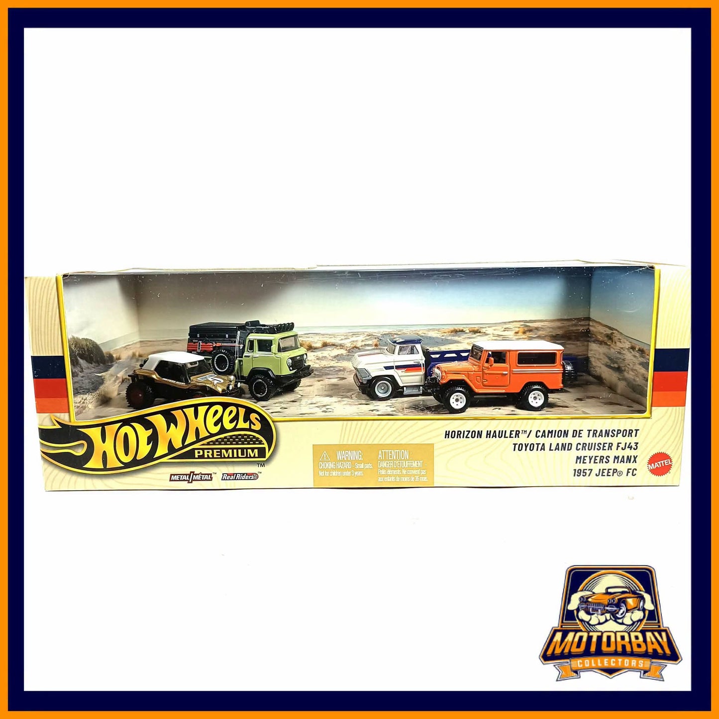 Hot Wheels 1/64 Hot Wheels 1/64 Set Horizon Hauler / Camión De Transport & Toyota Land Cruiser FJ43 & Meyers Manx & 1957 Jeep FC