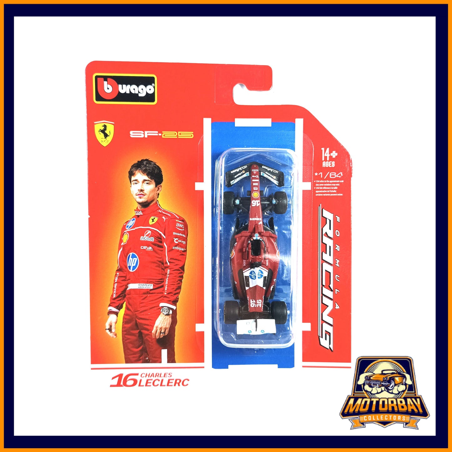Burago 1/64 16 Charles Leclerc SF 25 Formula 1