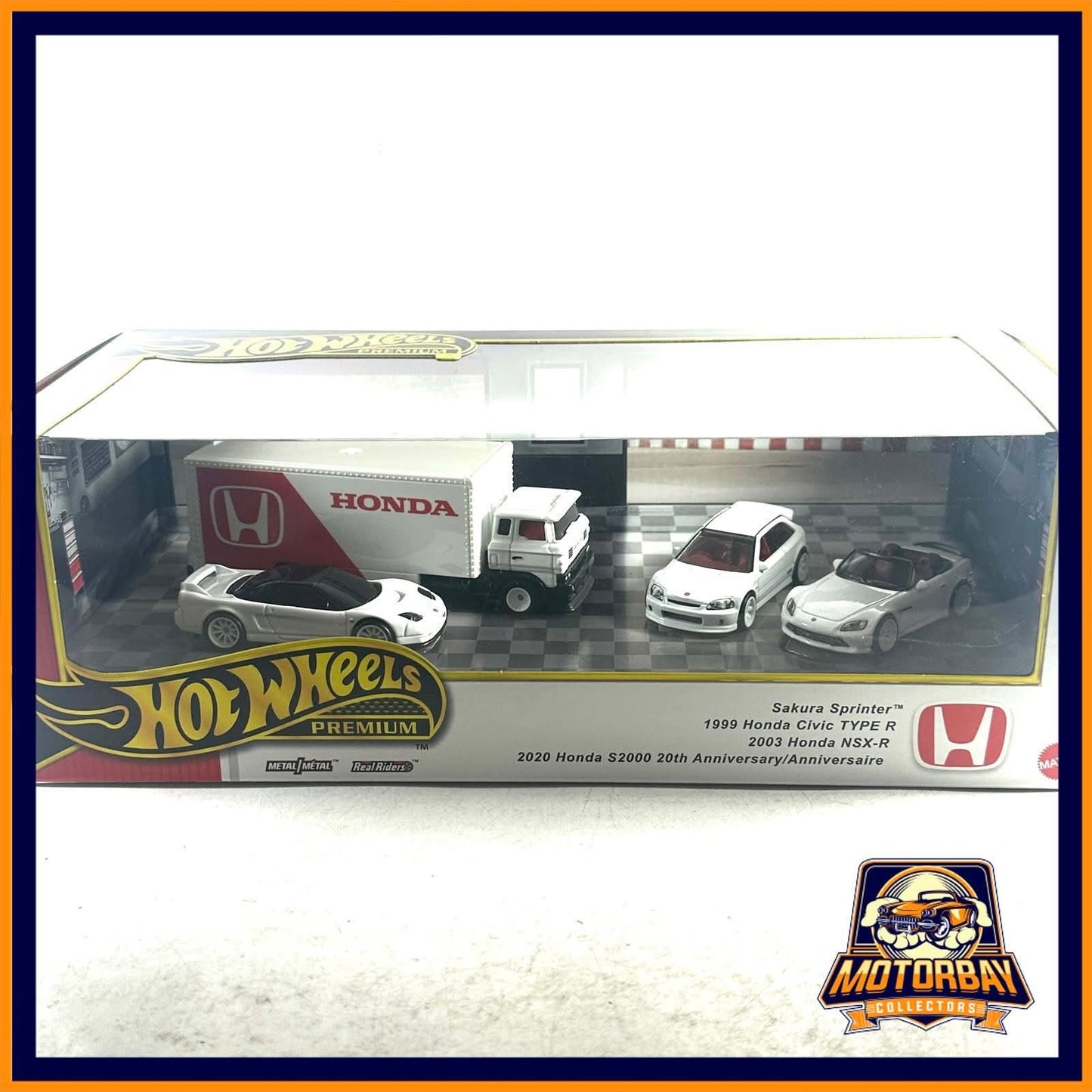 Hot Wheels 1/64 Set Sakura Sprinter & 1999 Honda Civic Type R & 2003 Honda NSX-R & 2020 Honda S2000 20 Anniversary