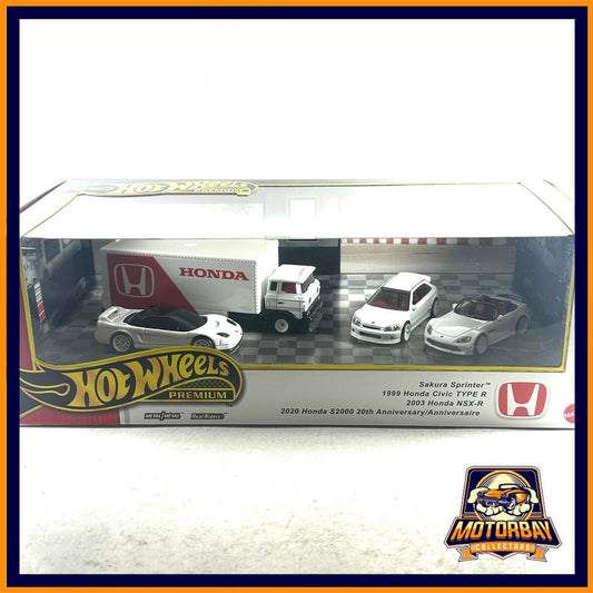 Hot Wheels 1/64 Set Sakura Sprinter & 1999 Honda Civic Type R & 2003 Honda NSX-R & 2020 Honda S2000 20 Anniversary