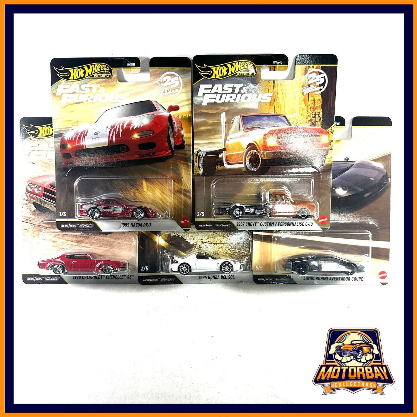 Hot Wheels 1/64 Set Rápidos y Furiosos