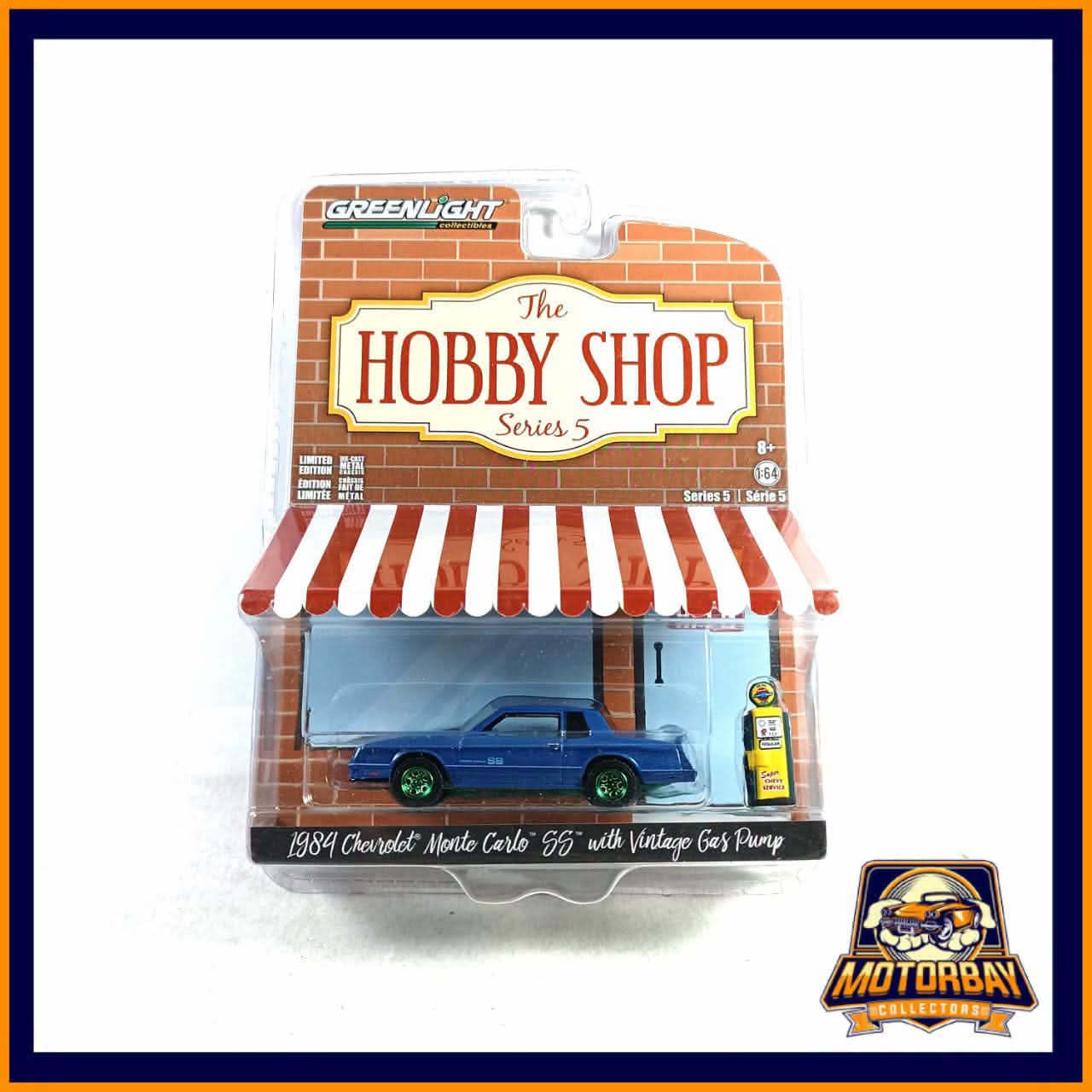 Greenlight 1/64 1984 Chevrolet Monte Carlo SS With Vintage Gas Pump