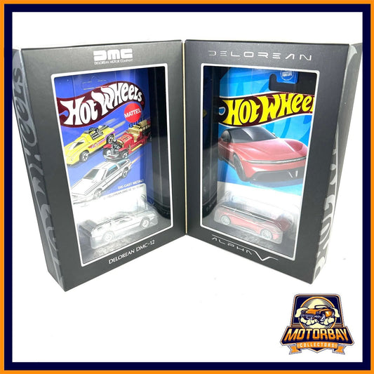 Hot Wheels 1/64 Delorean DMC - 12 & Delorean Alphas Incluye caja exterior